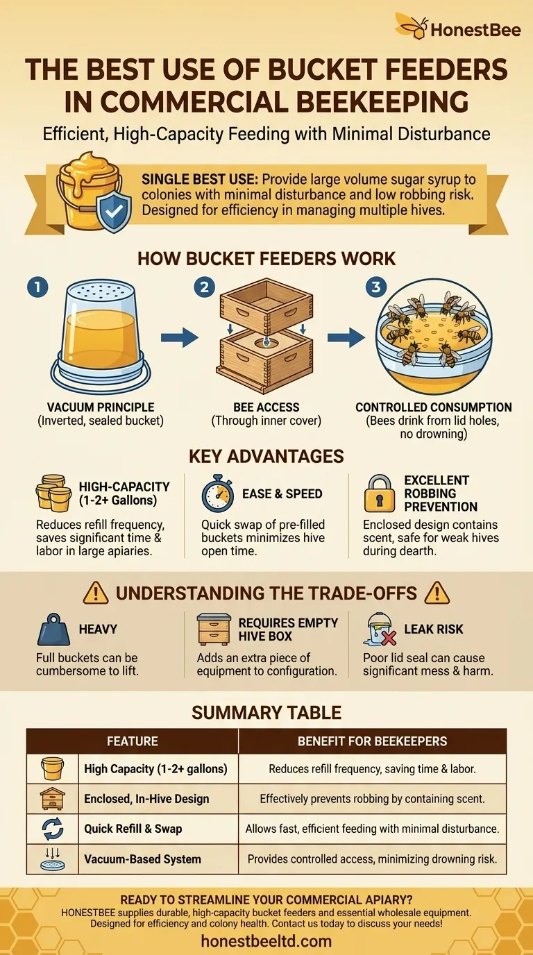 What is the best use of bucket feeders? Maximize Apiary Efficiency & Robbing Prevention Visual Guide
