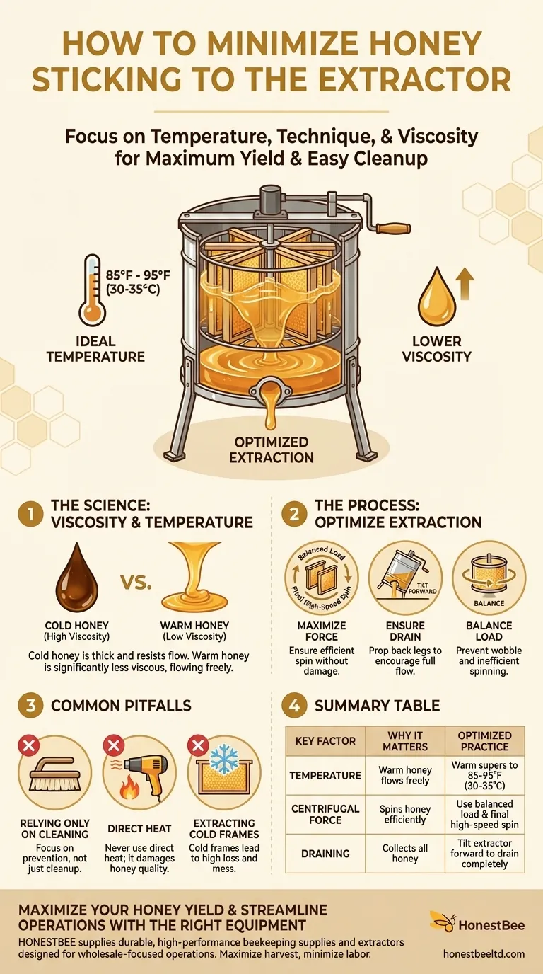 How can one minimize honey sticking to the extractor? Unlock a Cleaner, More Efficient Harvest Visual Guide