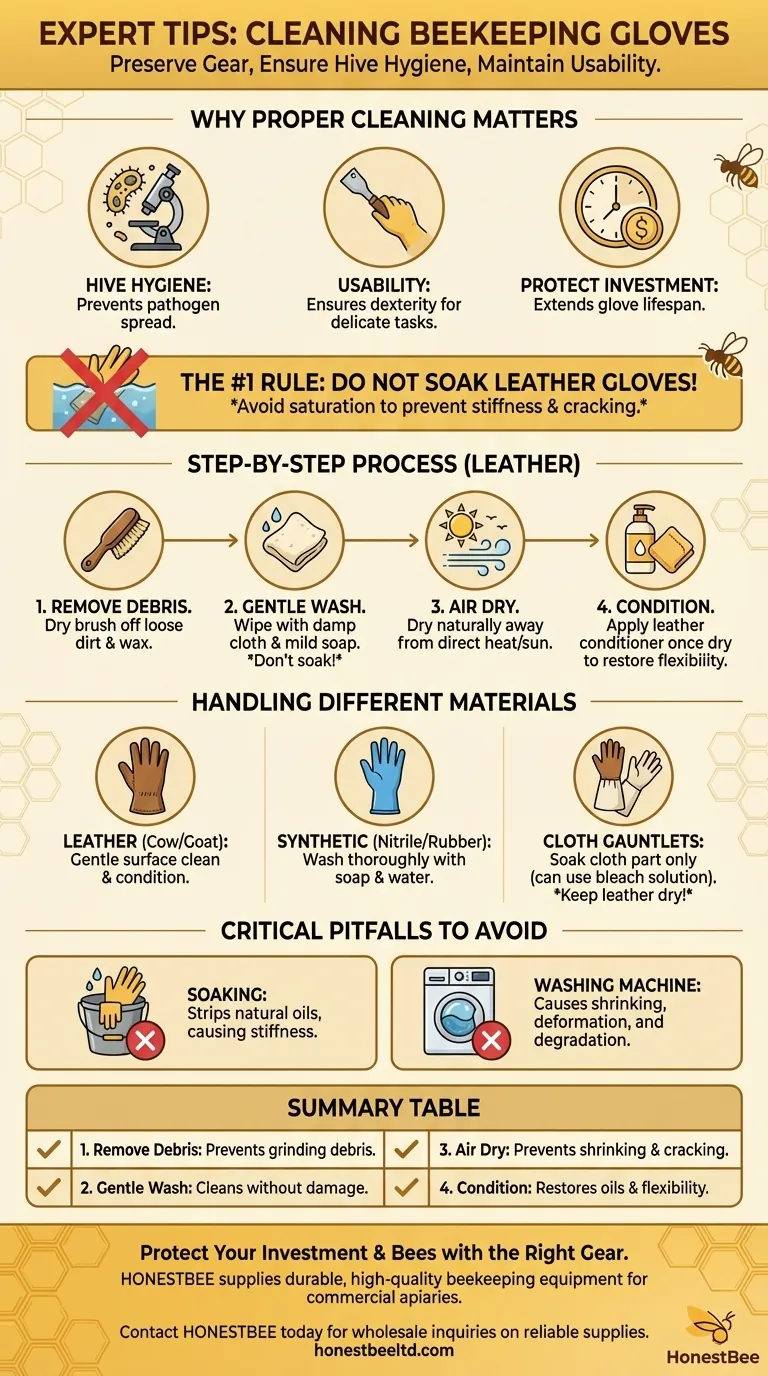 What are some expert tips for cleaning beekeeping gloves? Extend Glove Life & Protect Hive Health Visual Guide