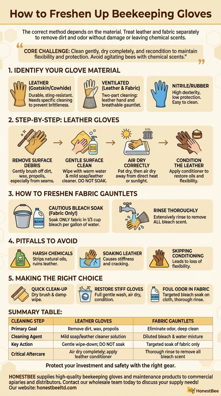 Wie kann ich meine Imkerhandschuhe auffrischen? Eine Schritt-für-Schritt-Anleitung zur richtigen Reinigung und Pflege Visuelle Anleitung