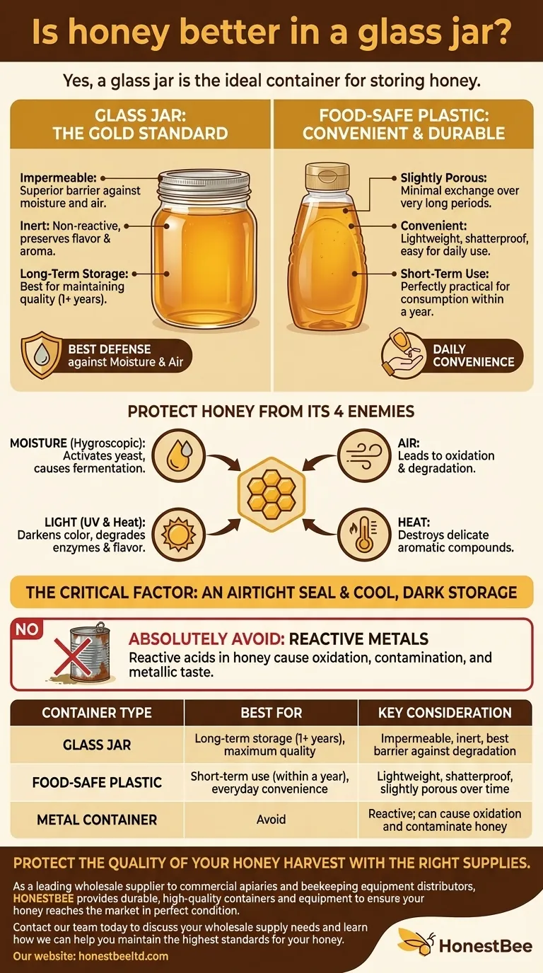 Il miele è migliore in un barattolo di vetro? La guida definitiva per preservare la qualità del miele Guida Visiva