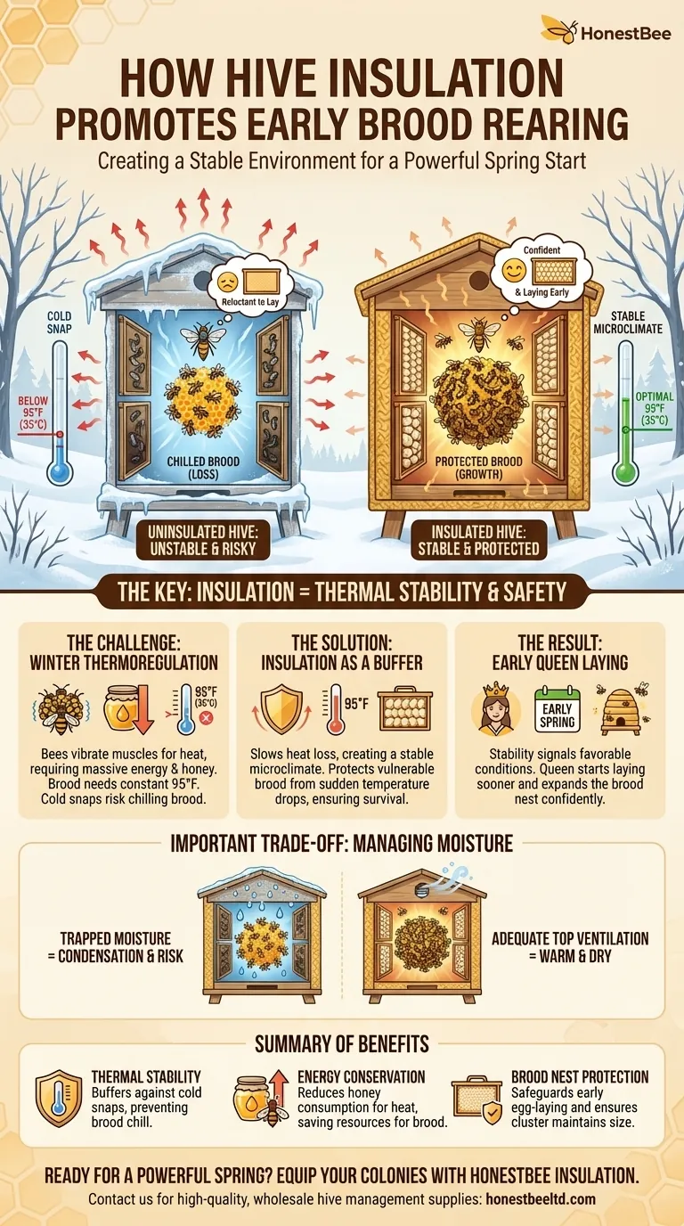 Wie fördert die Bienenstockisolierung die frühe Brutaufzucht? Stärken Sie Ihren Frühlingsaufbau mit einem stabilen Bienenstock Visuelle Anleitung