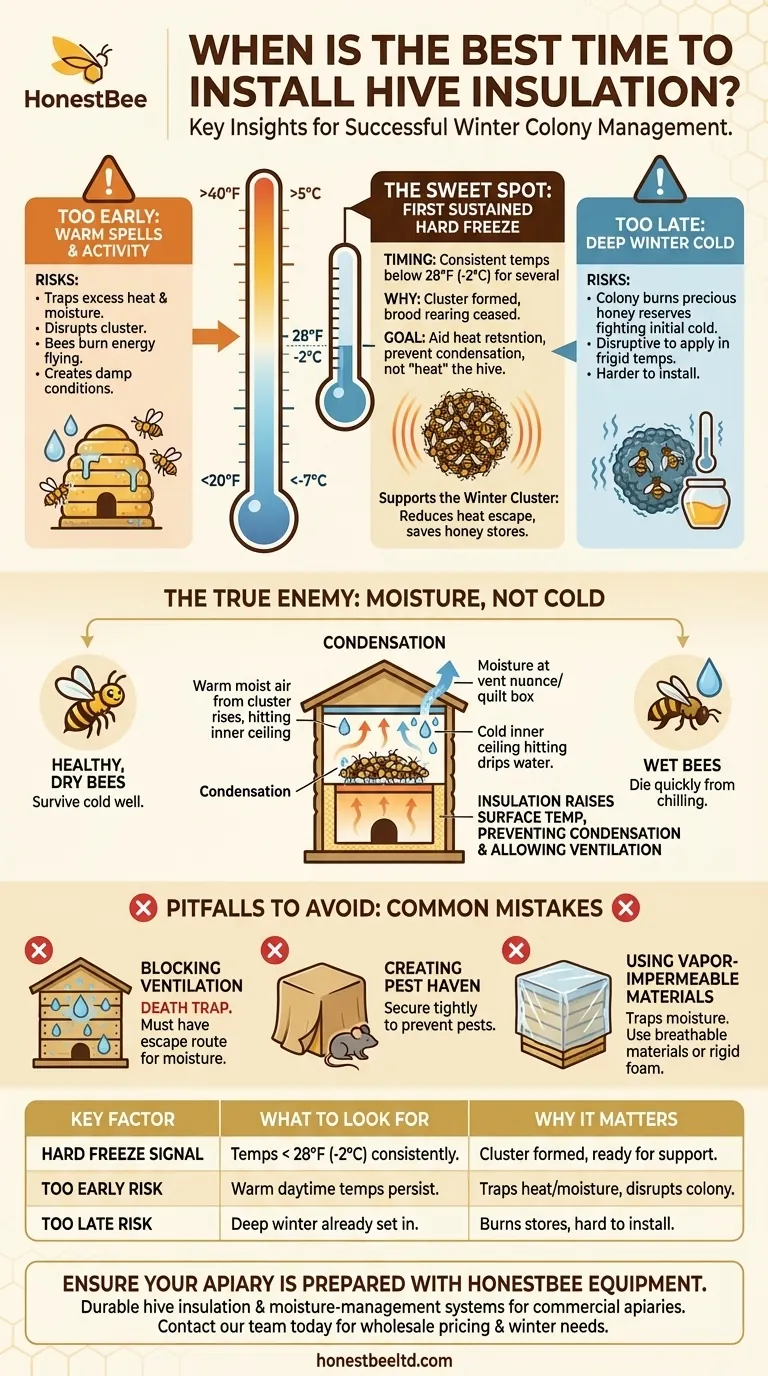 متى يكون أفضل وقت لتركيب عزل خلية النحل؟ إتقان التوقيت لمستعمرة شتوية صحية دليل مرئي