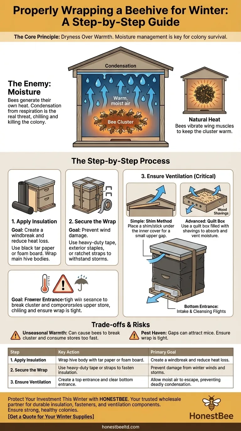¿Cuáles son los pasos para envolver correctamente una colmena para el invierno? Asegure la supervivencia de su colonia al frío Guía Visual