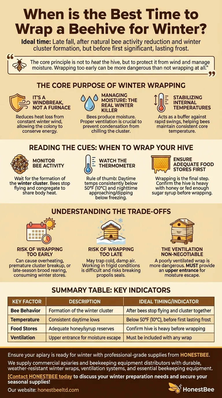 When is the best time to wrap a beehive for winter? A Guide to Perfect Winterization Timing Visual Guide