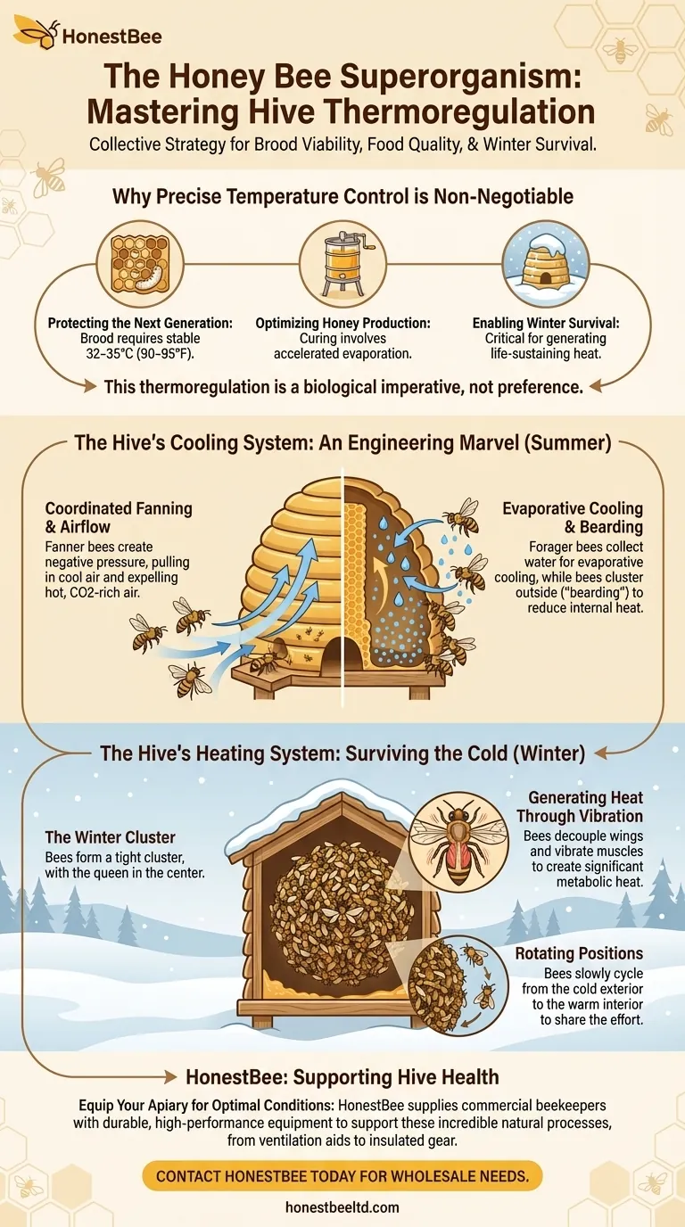 How do honey bees regulate the temperature inside their hives? Master the Secrets of the Superorganism Visual Guide