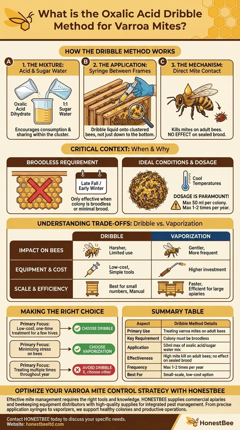 Qual è il metodo a goccia per l'uso dell'acido ossalico? Una guida al trattamento a basso costo contro l'acaro Varroa Guida Visiva