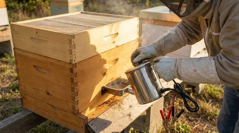 Can oxalic acid vaporization be used with honey supers on the hive? Ensure Legal Compliance & Honey Safety