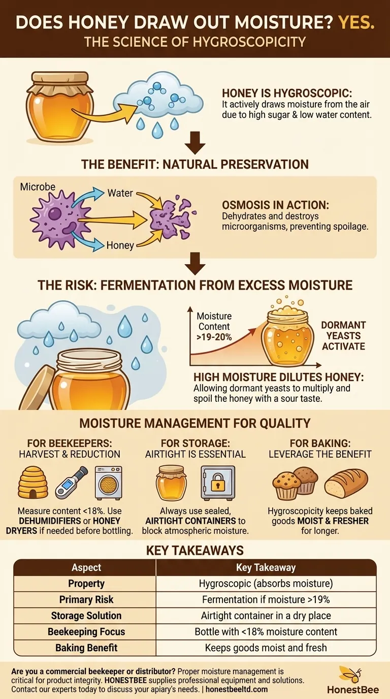 Does honey draw out moisture? The Science of Honey's Hygroscopic Nature Visual Guide