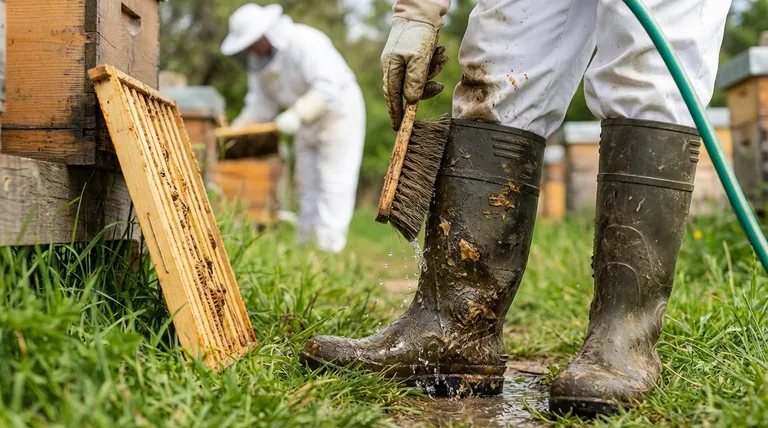 Why is ease of cleaning important for beekeeping shoes? Prevent Slips & Ensure Safety