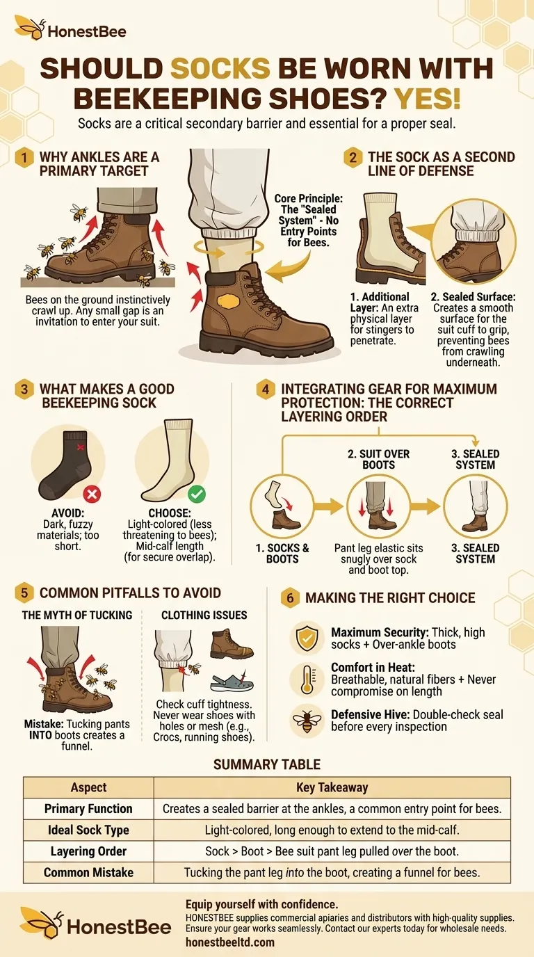 Should socks be worn with beekeeping shoes? Essential Tips for a Sting-Proof Seal Visual Guide