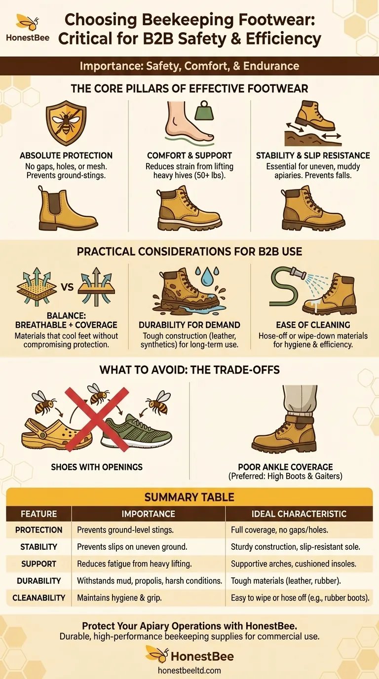 What is the importance of choosing the right beekeeping shoes? Ensure Safety and Comfort in the Apiary Visual Guide