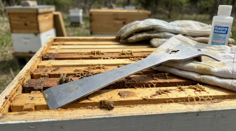 ما هي بعض احتياطات السلامة ونصائح العناية بأدوات الخلية؟ ضمان كفاءة تربية النحل وصحة الخلية