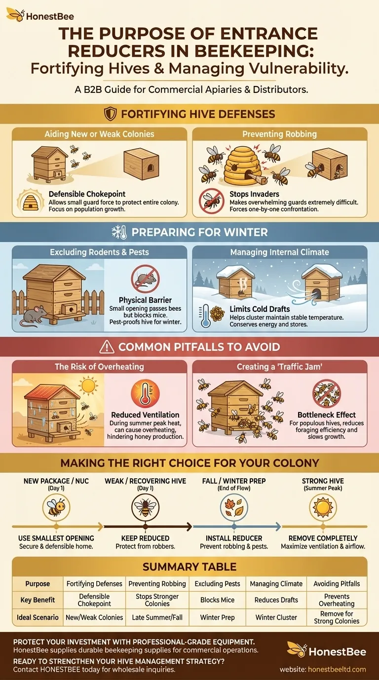 Quel est l'objectif des réducteurs d'entrée dans l'apiculture ? Un guide sur la défense de la ruche et le contrôle climatique Guide Visuel