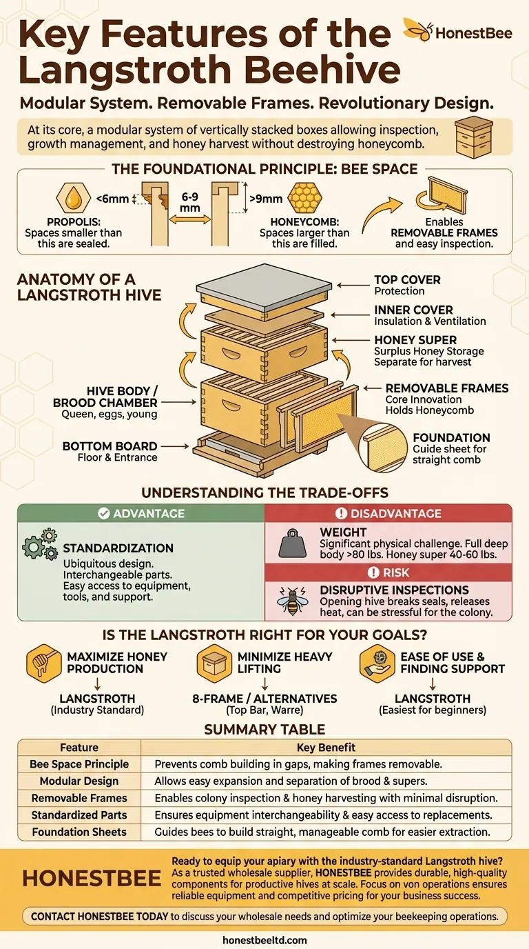 What are the key features of the Langstroth beehive? A Guide to the Standard for Modern Beekeeping Visual Guide