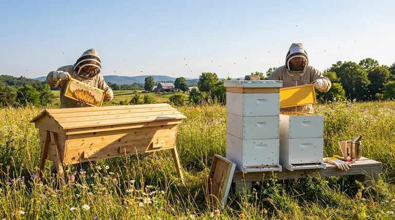 Каковы структурные различия между ульями типа «Топ-бар» (Top Bar Hives) и ульями Лангстрота (Langstroth Hives)? Руководство для пчеловодов