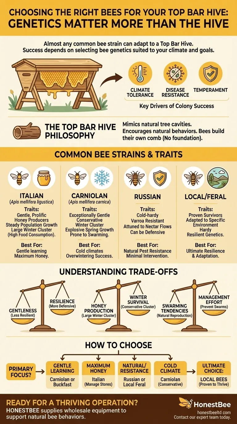 What types of bees are suitable for Top Bar Hives? Match Bee Genetics to Your Climate and Goals Visual Guide