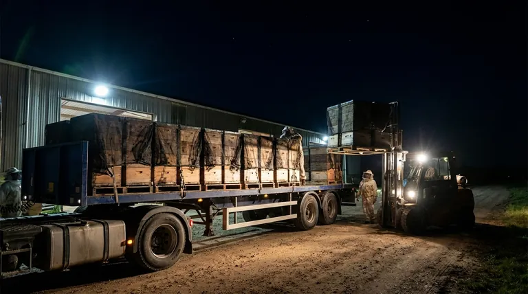 How do migratory beekeepers transport their hives? A Guide to Nocturnal, Large-Scale Bee Movement