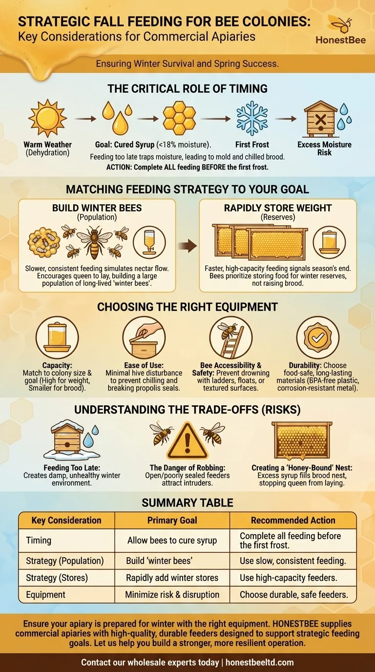 What should be considered when feeding bees in the fall? A Strategic Guide for Winter Survival Visual Guide