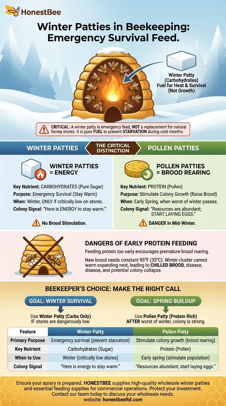 What are winter patties used for in beekeeping? Prevent Colony Starvation This Winter Visual Guide