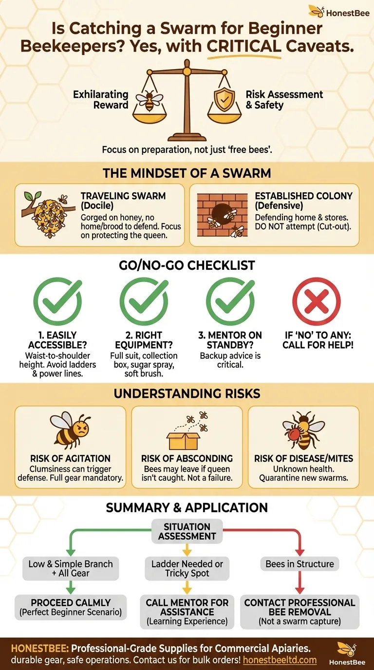 Is catching a swarm suitable for beginner beekeepers? A Guide to Safe & Successful Swarm Capture Visual Guide