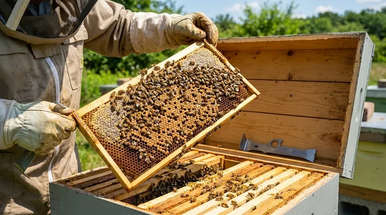 What should a beekeeper consider when transferring brood comb to a new hive? A Guide to Strategic Hive Management