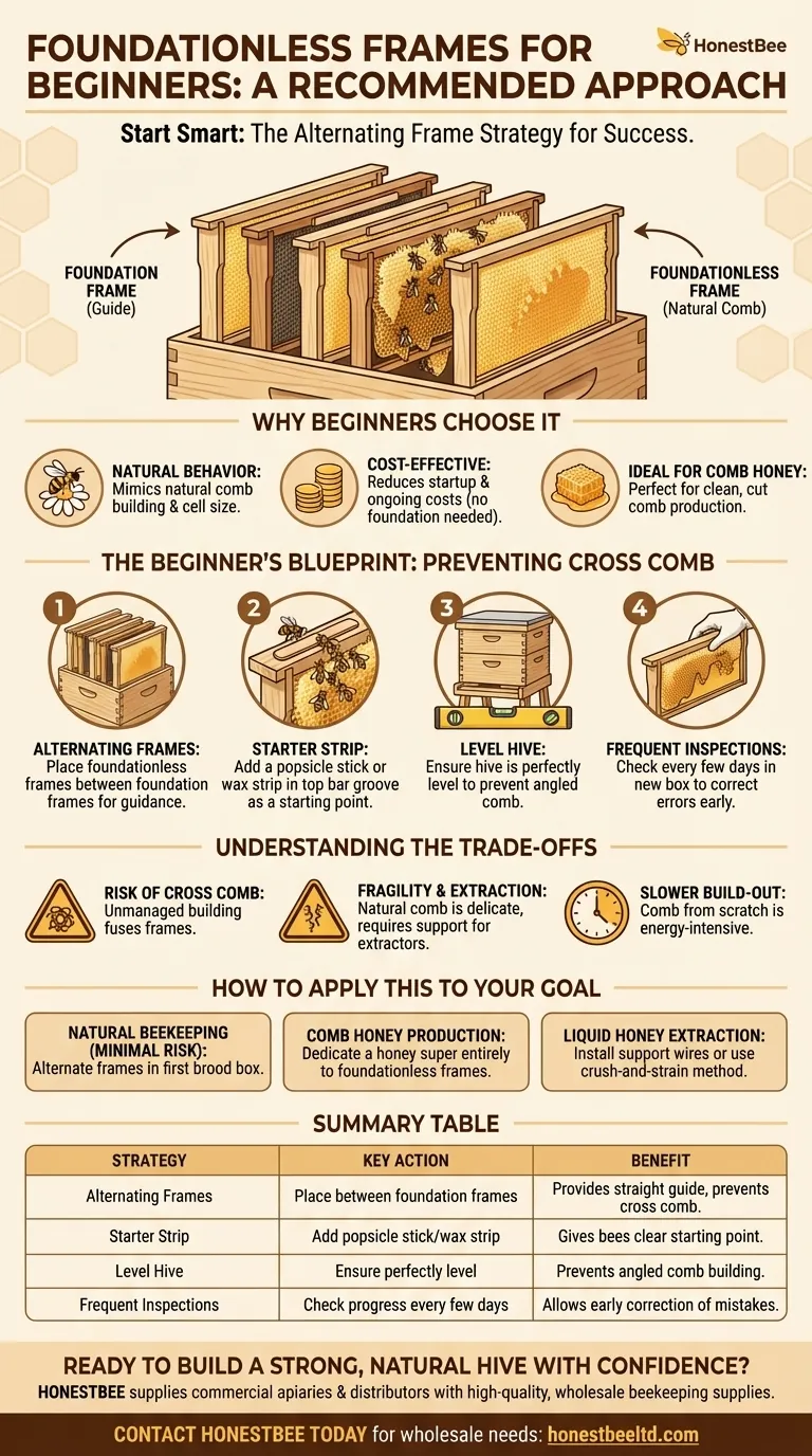 What is a recommended approach for using foundationless frames for beginners? A Guide to Starting Strong Visual Guide