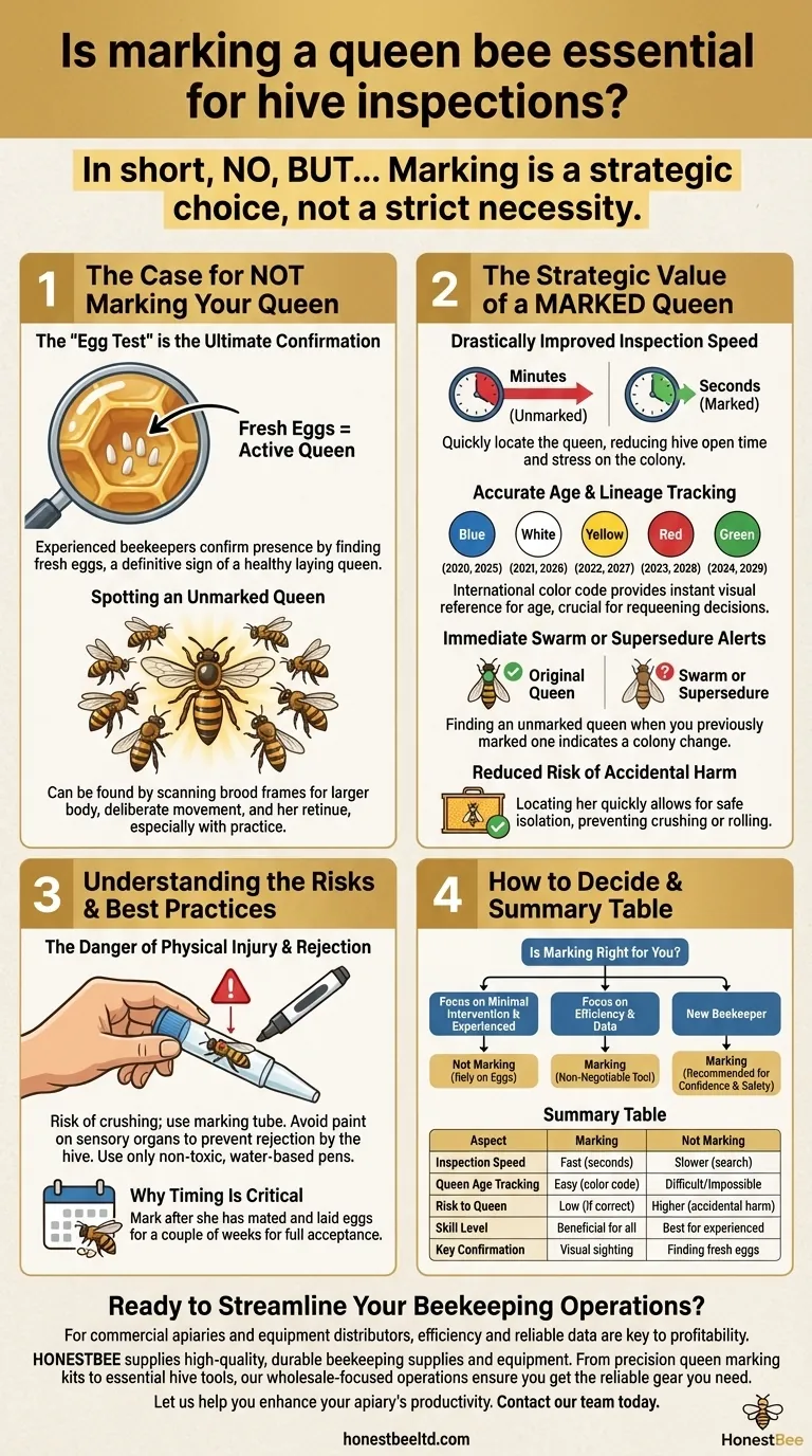 Is marking a queen bee essential for hive inspections? Boost Your Apiary's Efficiency Visual Guide