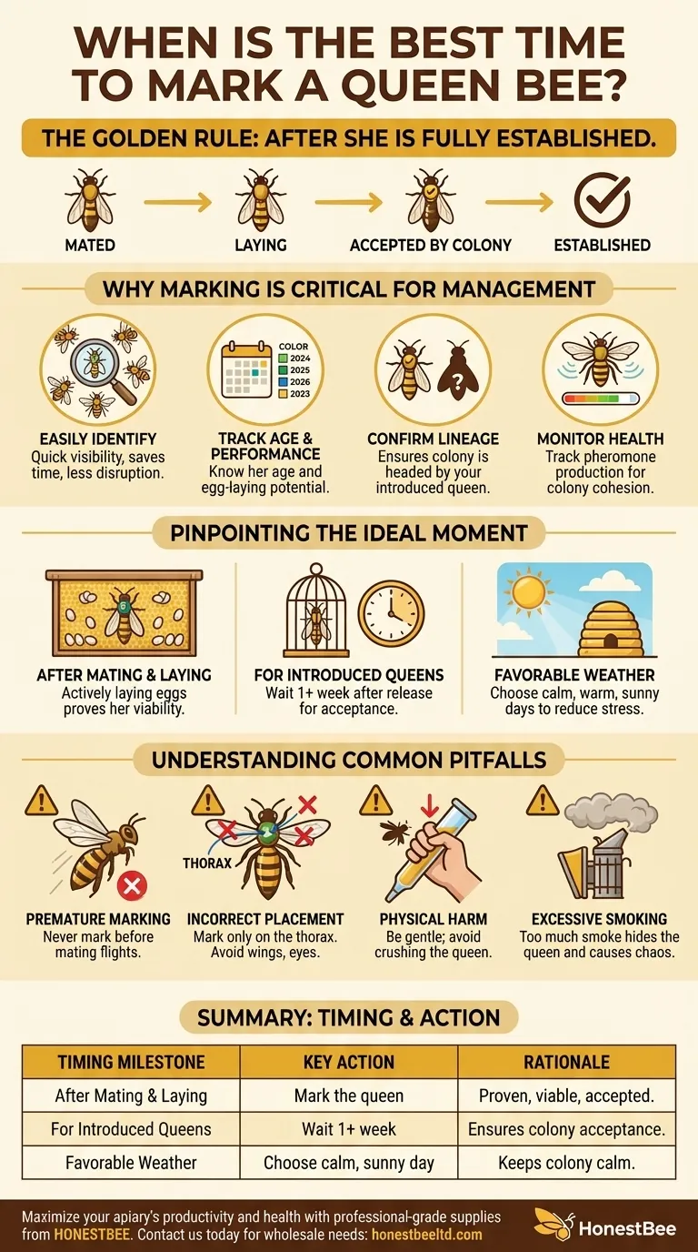 When is the best time to mark a queen bee? Ensure Colony Success with Proper Timing Visual Guide