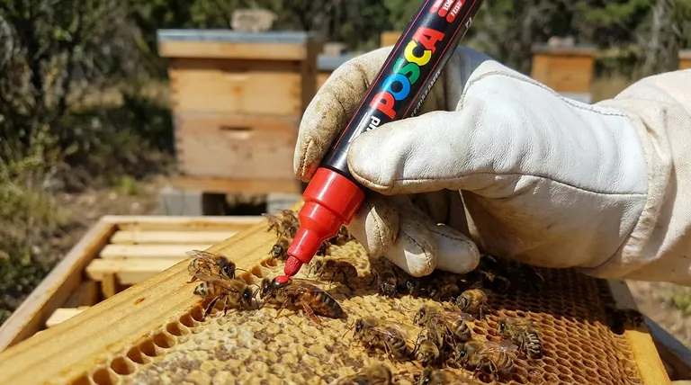 How should a queen bee be marked using a pen? A Step-by-Step Guide for Safe Identification