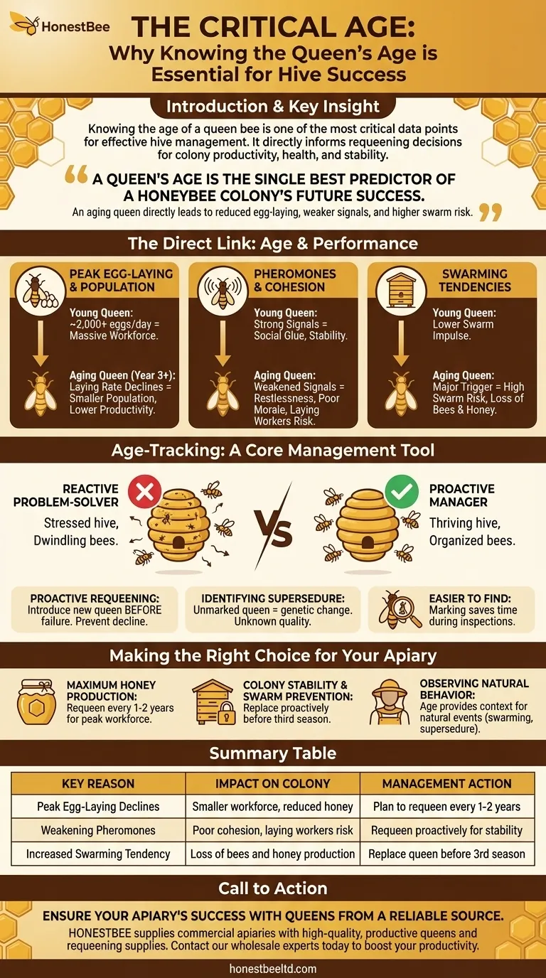 ¿Por qué es importante conocer la edad de una abeja reina? Aumente la productividad de la colmena y prevenga el enjambrazón Guía Visual