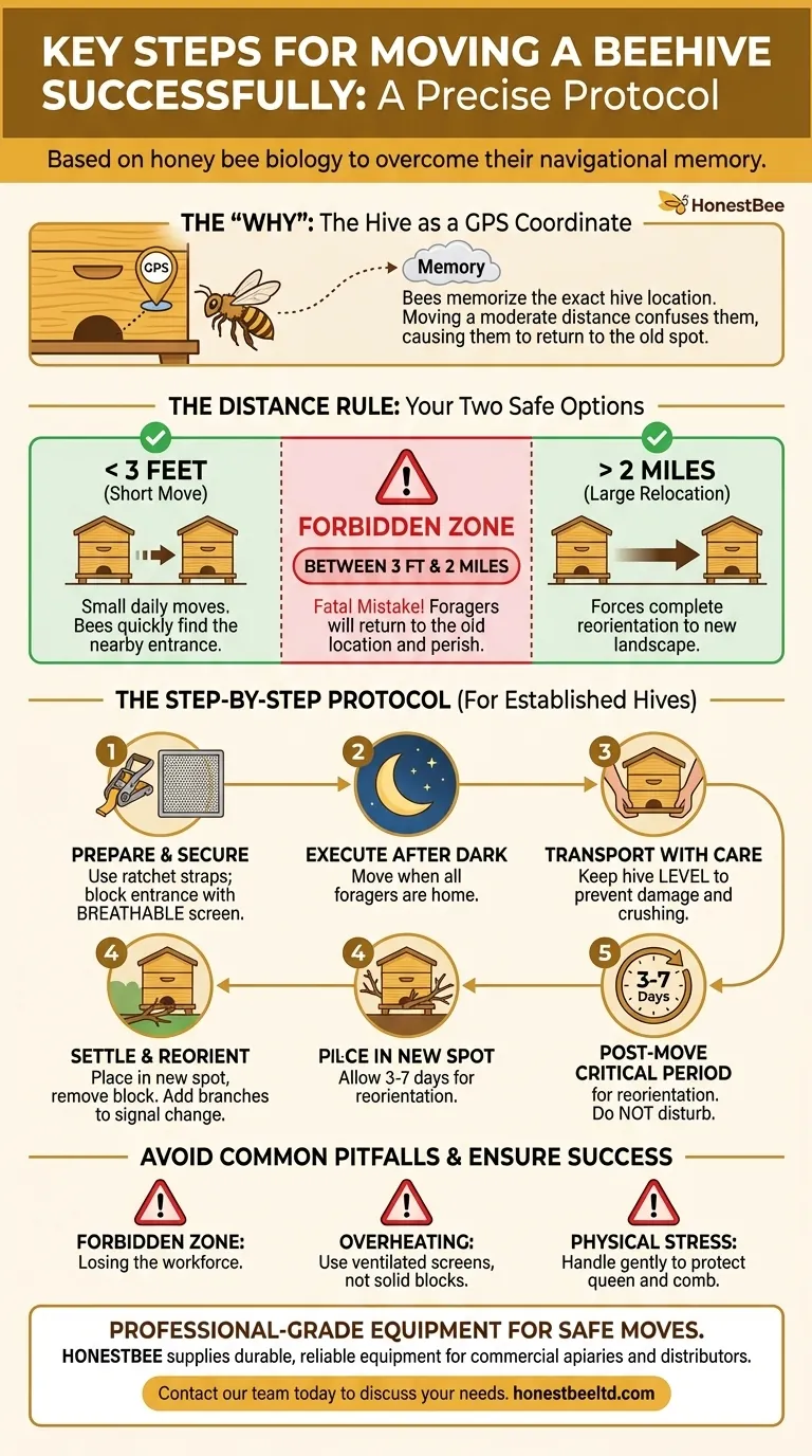 What are the key steps to follow when moving a beehive? A Guide to Safe and Successful Hive Relocation Visual Guide