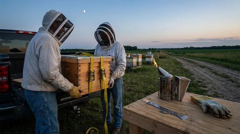 What is the general advice for beekeepers when moving a hive? Master the 3-Foot, 2-Mile Rule