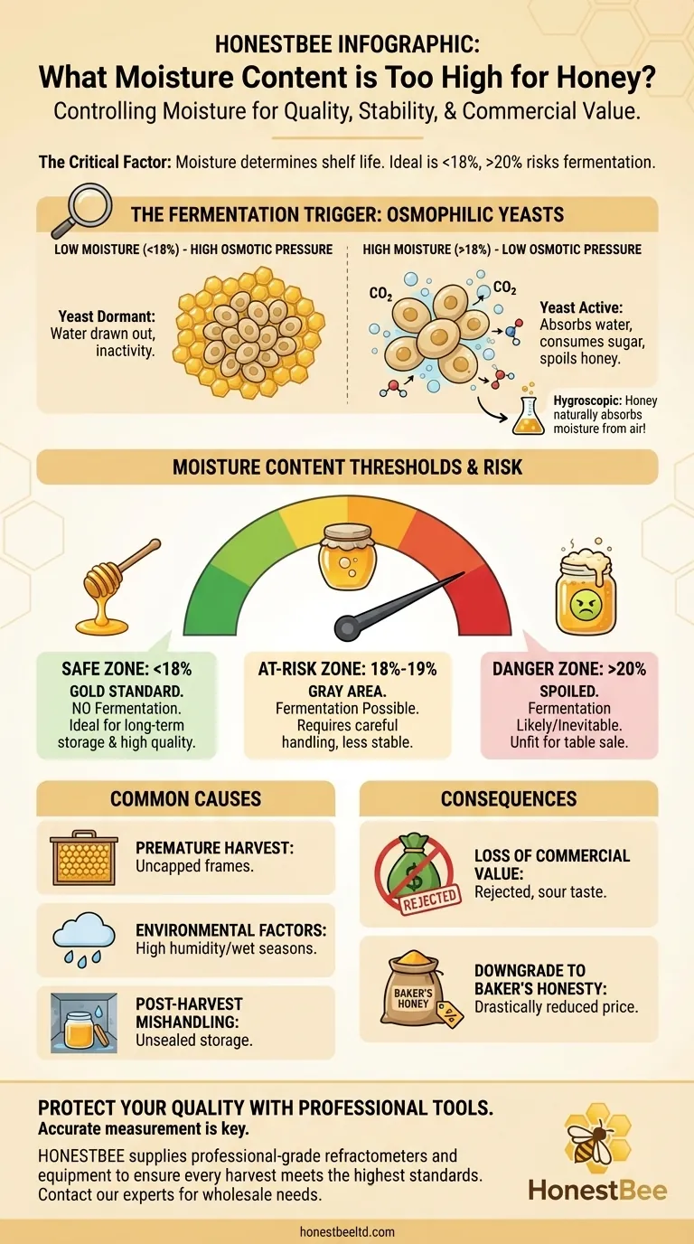 What moisture content is too high for honey? Protect Your Harvest from Fermentation Visual Guide