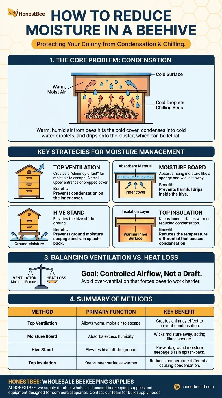 ¿Cómo se reduce la humedad en una colmena? Prevenga la condensación letal y proteja a su colonia Guía Visual