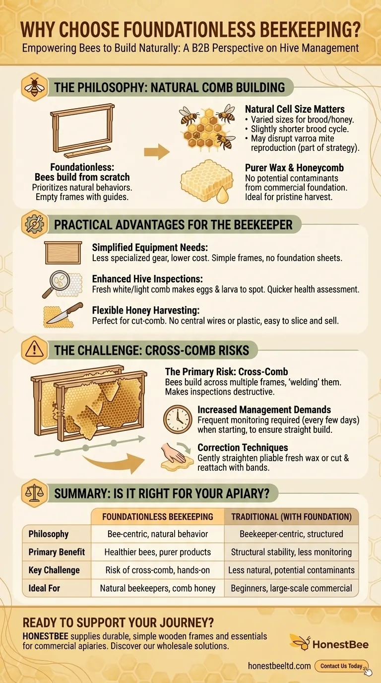 Warum entscheiden sich Imker dafür, ohne Mittelwände zu arbeiten? Natürliche Bienenstockführung für gesündere Bienen Visuelle Anleitung