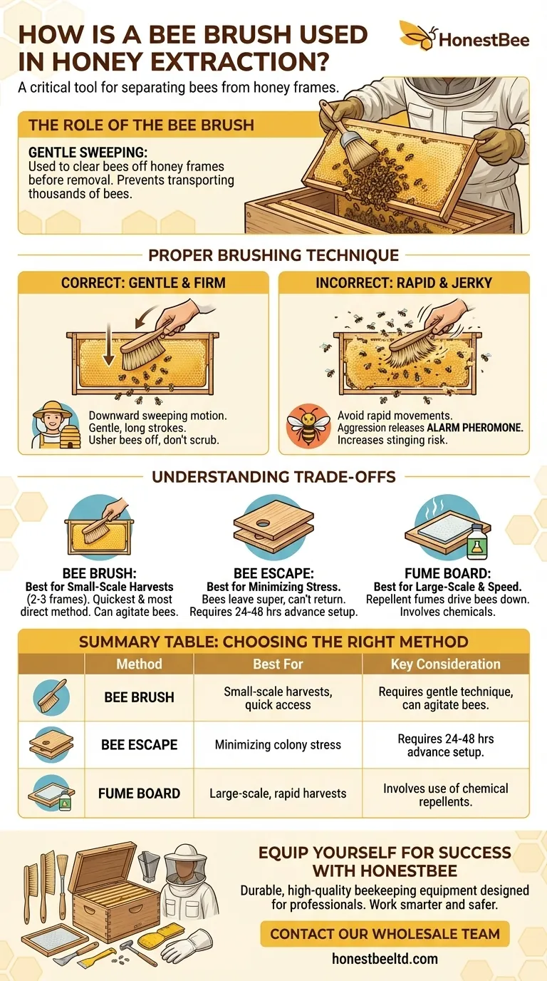 蜂刷在取蜜过程中如何使用？掌握温和清框技巧，实现顺利采蜜 图解指南