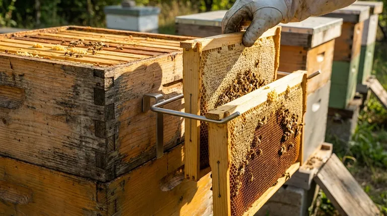 How does the frame perch ensure stability during use? Secure Your Hive Inspections with Physics-Driven Design