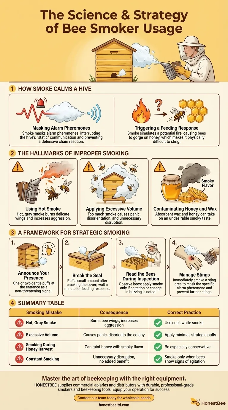 Can you use too much smoke on bees? The Right Way to Use a Bee Smoker for Calm Inspections Visual Guide