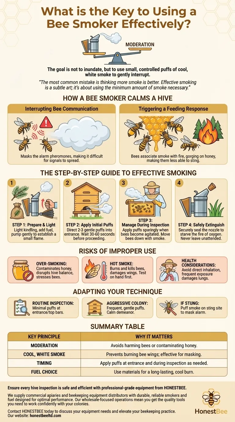 有效使用蜂烟的关键是什么？掌握适度原则，让蜂群更平静 图解指南