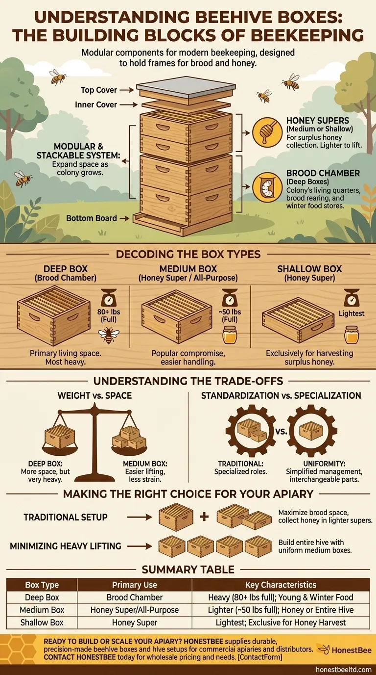 What are beehive boxes, and what are they used for? The Essential Guide to Hive Components Visual Guide