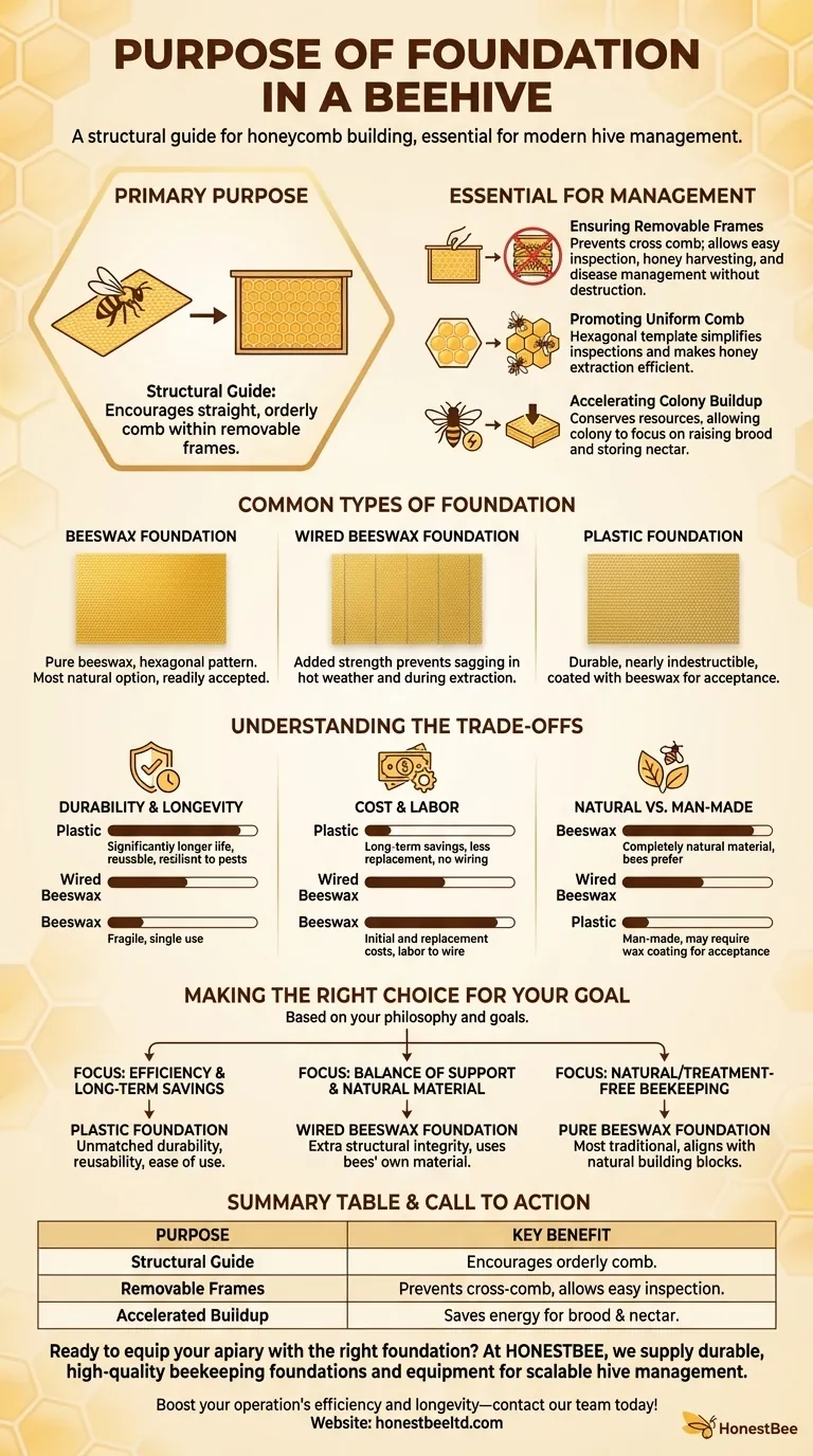 What is the purpose of foundation in a beehive? A Guide to Better Hive Management Visual Guide