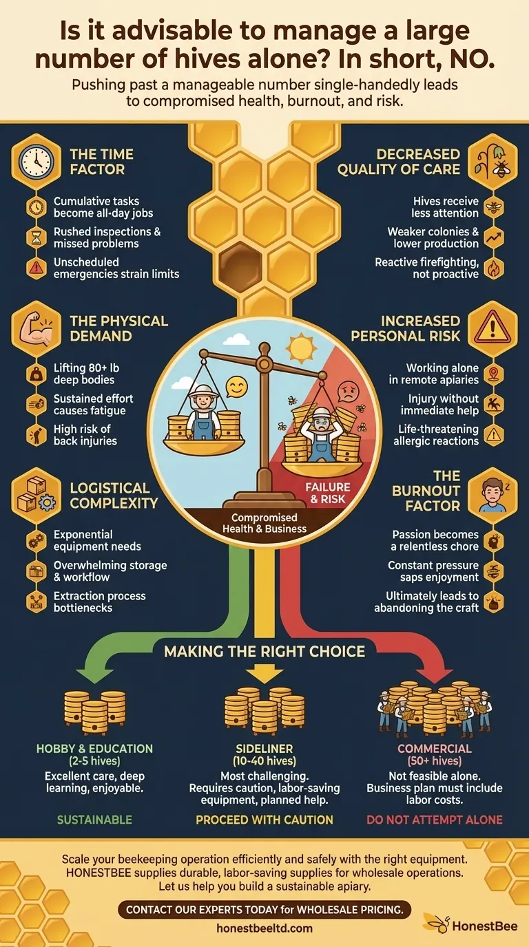 一个人管理大量蜂箱是否明智？大规模独自养蜂的风险 图解指南
