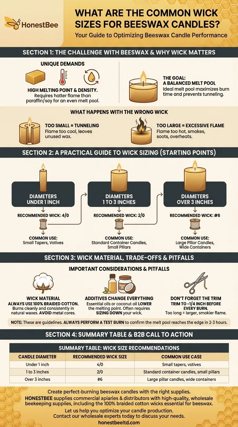 What are the common wick sizes for beeswax candles? A Guide to a Perfect Burn Visual Guide