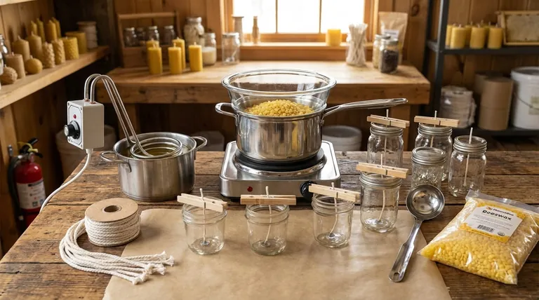 Welche Ausrüstung und Werkzeuge werden für die Herstellung von Bienenwachskerzen benötigt? Beherrschen Sie das Schmelzen für sichere, hochwertige Ergebnisse