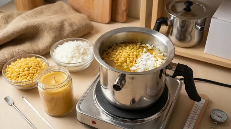 What is the benefit of using a wax blend for beeswax candles? Achieve Safer, Smoother-Burning Container Candles