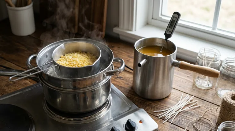 Wie sollte Bienenwachs für die Kerzenherstellung geschmolzen werden? Erzielen Sie sichere & qualitative Ergebnisse