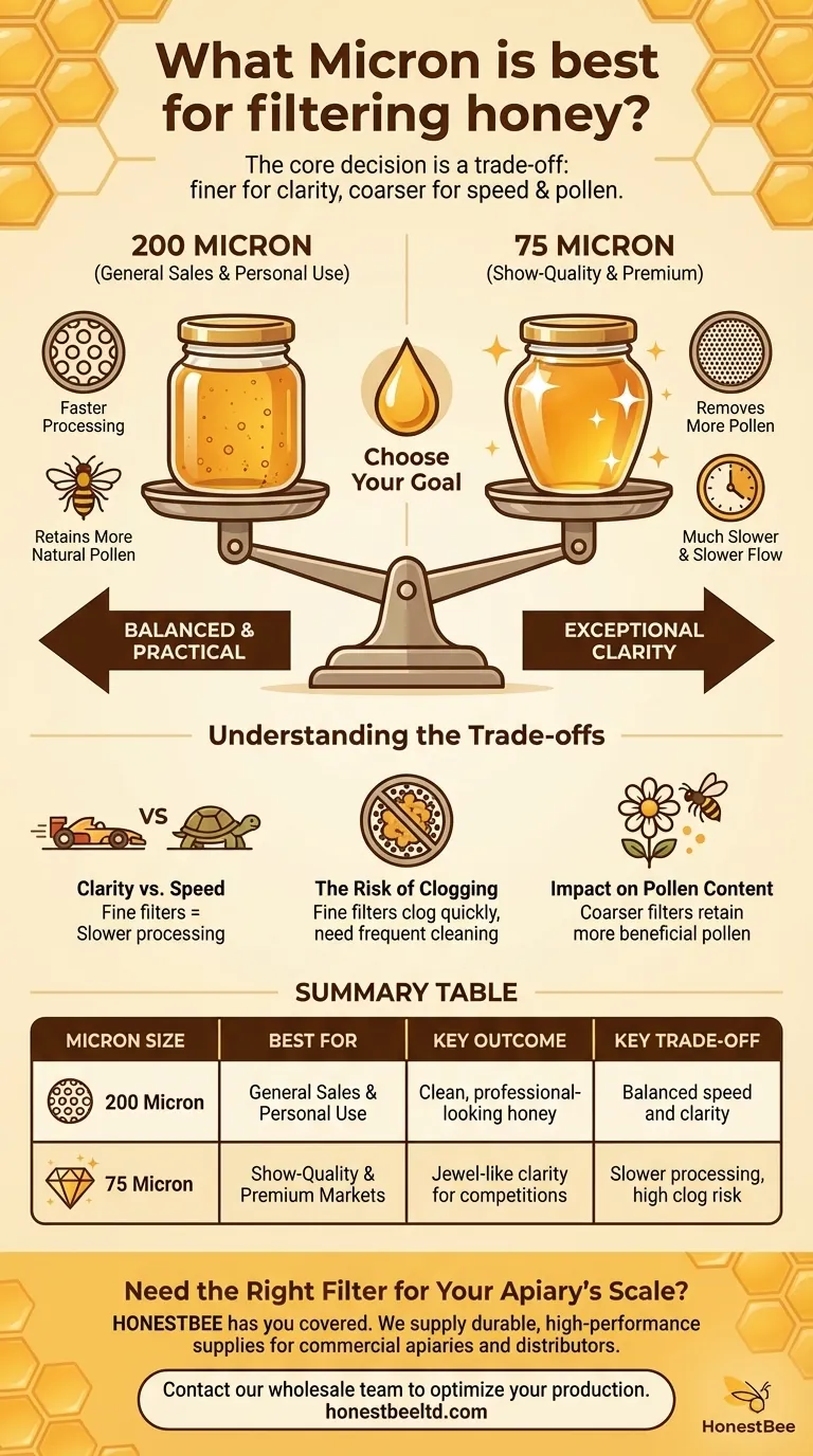 What Micron is best for filtering honey? Choose the Right Filter for Show-Quality or General Sales Visual Guide