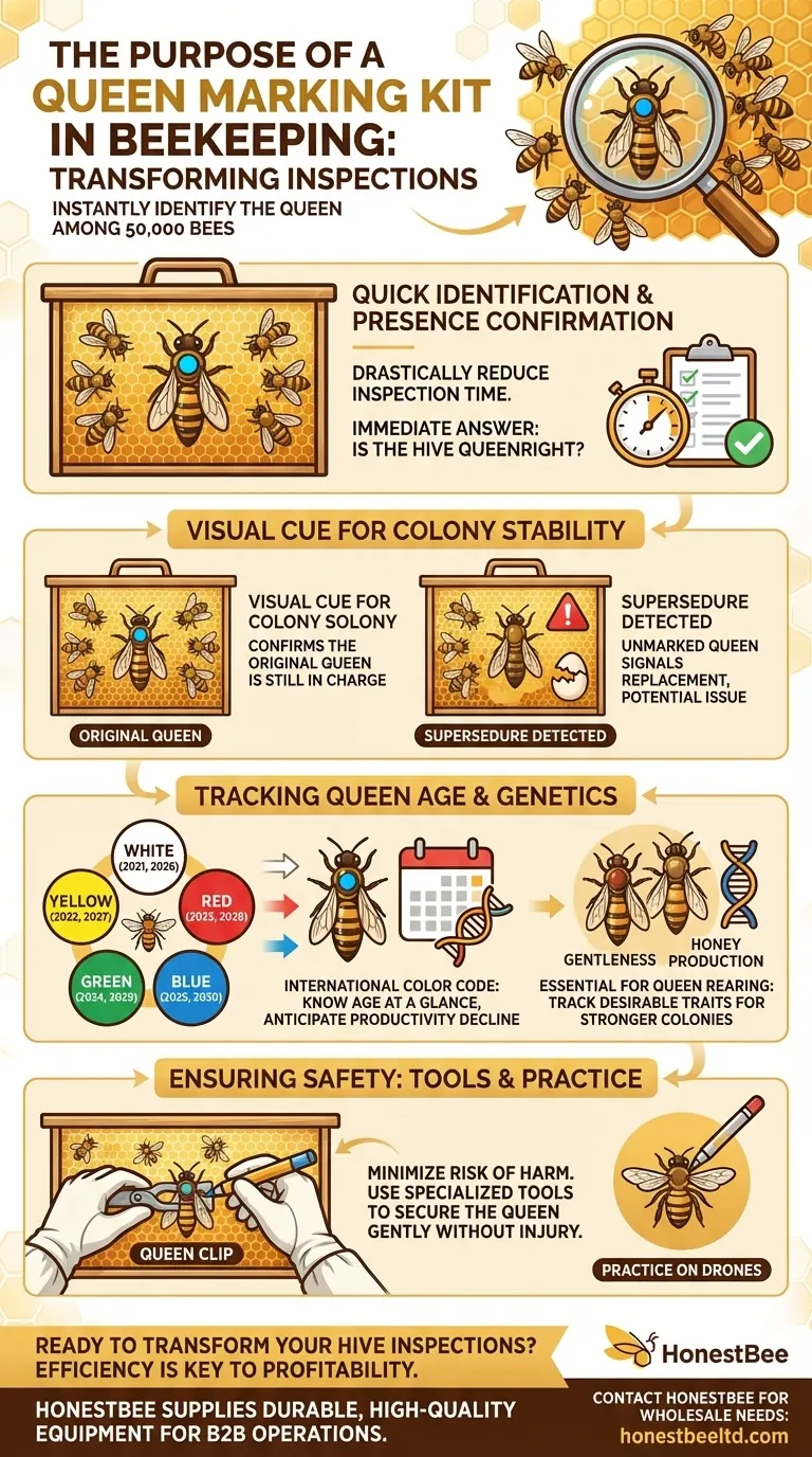 What is the purpose of a queen marking kit in beekeeping? Essential for Efficient Colony Management Visual Guide