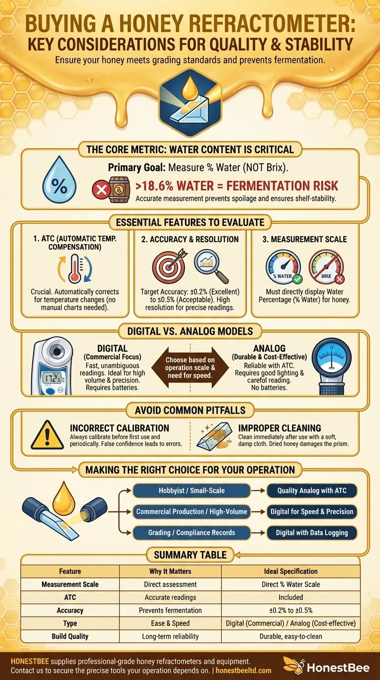꿀 굴절계를 구매할 때 고려해야 할 사항은 무엇인가요? 꿀 품질을 확보하고 발효를 방지하세요 시각적 가이드